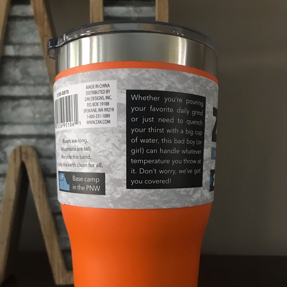 ❄️ZAK!🔥30oz.🍊Orange🧡S-S Insulated Tumbler🧡NWT - Picture 5 of 8